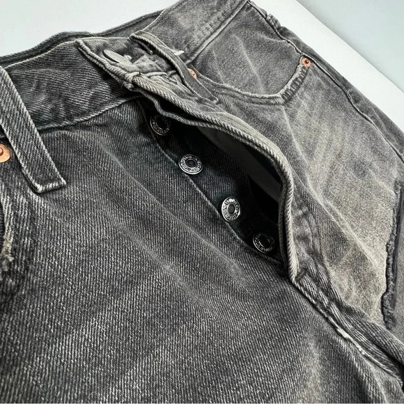 Levi's Premium 501 Cut Off  Denim Shorts 100% Cotton Button Fly Black Size 25 - Picture 8 of 12